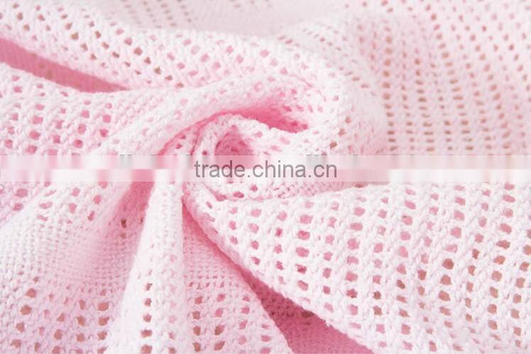 organic cotton breathable crochet knit baby blanket