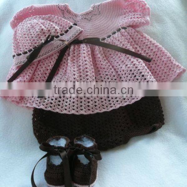 Sweater Set of Hand Crochet Collar Baby Clothes