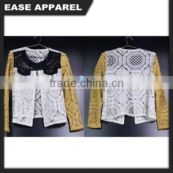 multi colour hand crochet flower design hotsale fashion sweater