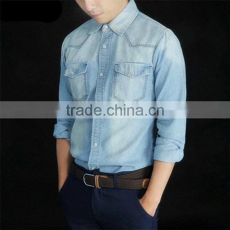 2015 100%cotton Customized feather Embroidered slim fit men dress open shirt styles