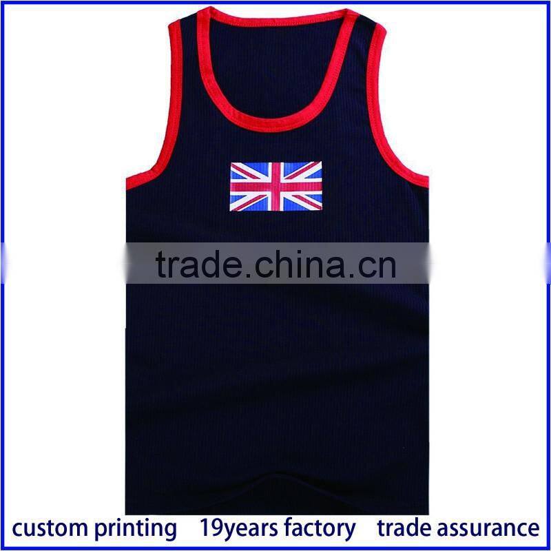 OEM Cotton/CVC/TC wholesale men fitness tank tops in bulk