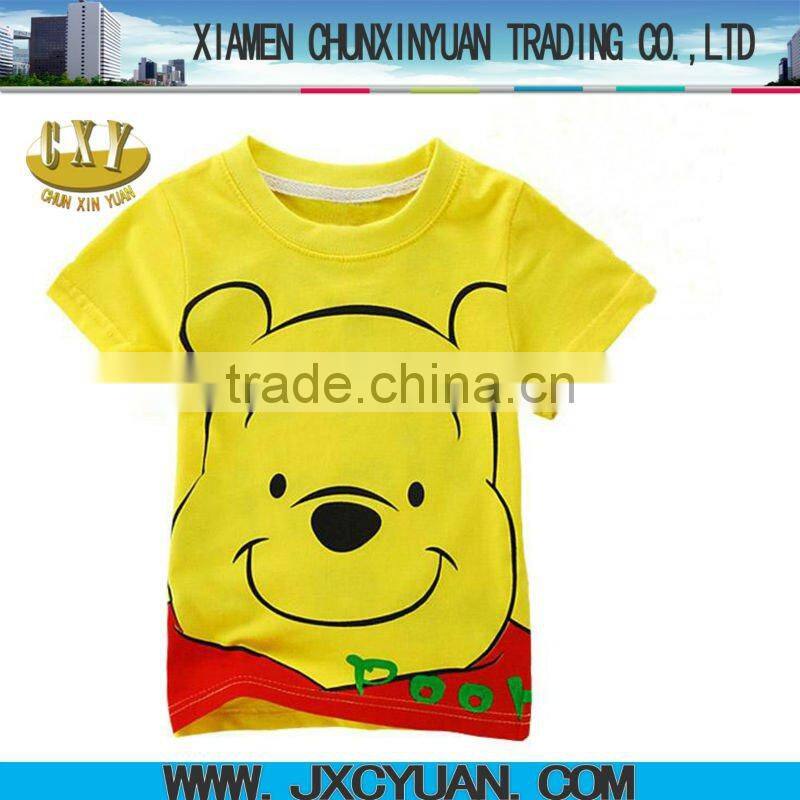 green children printing t shirts with cartoon printing