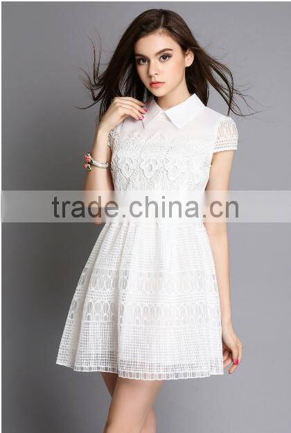 Summer Women Floral Lace Crochet Boho Hippie Mini Dress