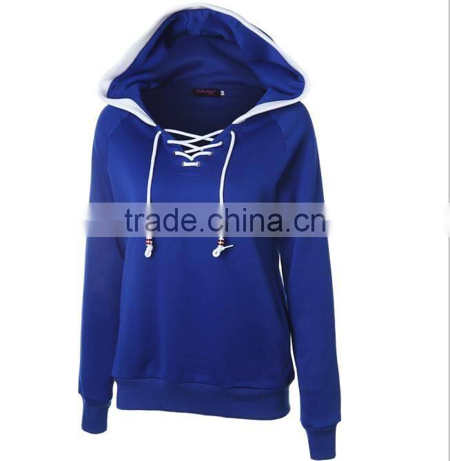 Winter Fashion Pullover Sweatshirt draw string hoodies Raglan Long sleeve blouse