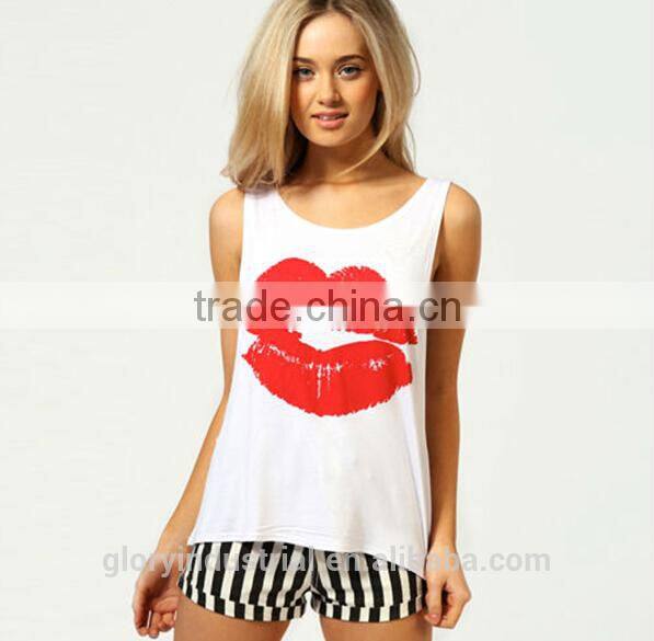 100%cotton fashion gym tank top women