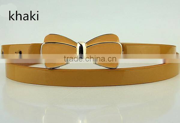 new arrival fashion design high quality with flower design alloy metal buckle women slim PU leather belt