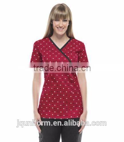 High quality cotton doctor /nurse uniform Unisex short sleeve gown lab uniform