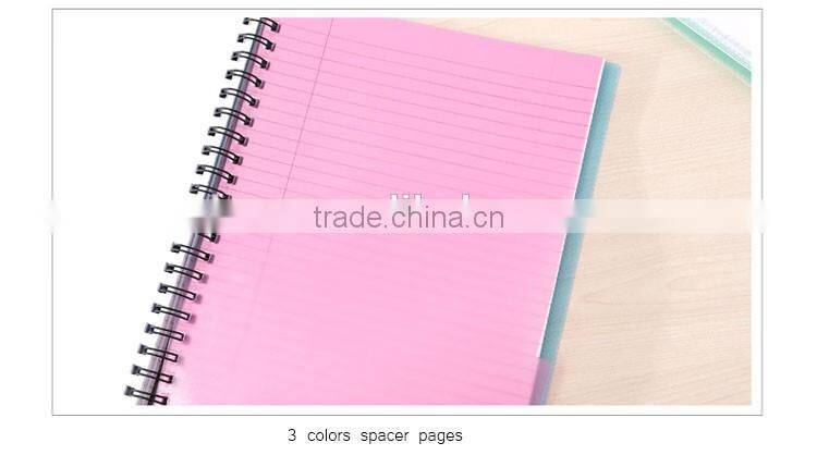 A4 PP cover writing notebook wire-o binding notebook office stationery