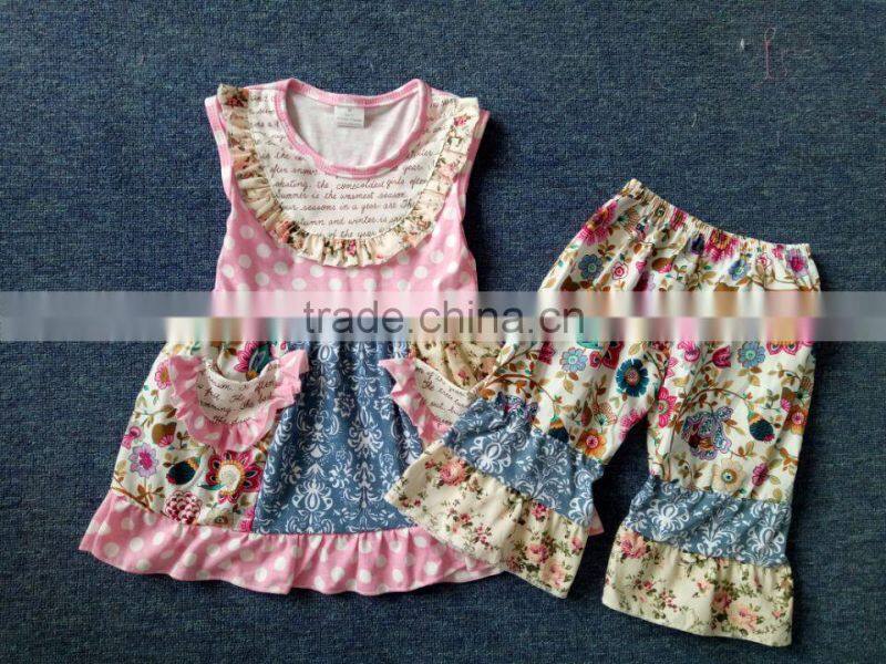New Fashion Little Baby Cotton Outfit Western Girls Summer Clothing Set Tunic western girls outfit