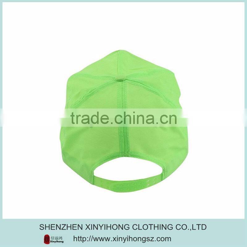 light green color 100% polyester breathable sports caps/ hats