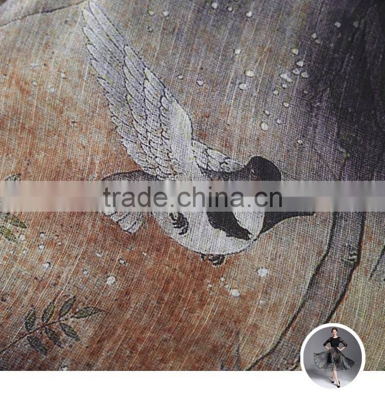 2016 spring summer retro lace silk slim A-line luxury guanzghou dress