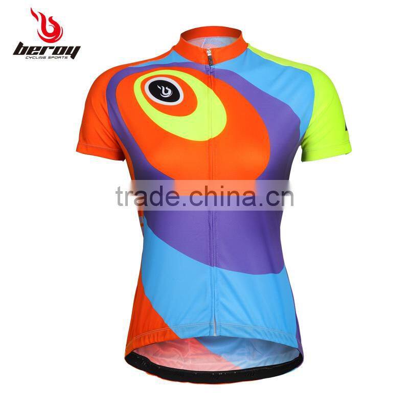BEROY Compression Full Zipper Anti UV Cycling Clothing, Custom Short Sleeve Bike Clothing Bicycle Jersey Tops