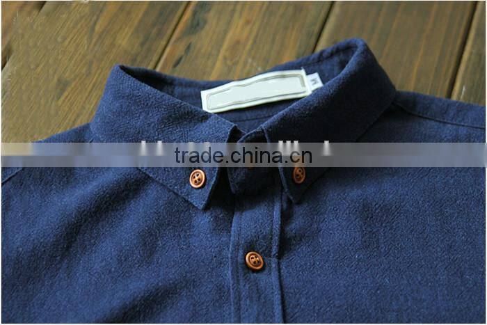 2016 Vintage Style solid color men classic fit linen top, linen shirt, casual shirt
