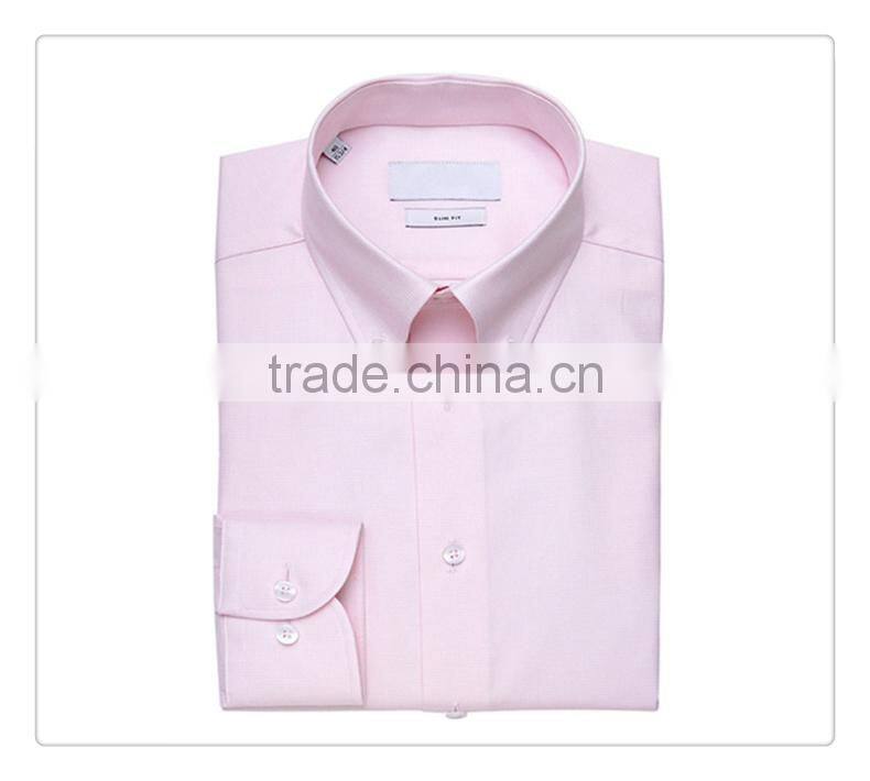 Oem classic pattern pink color 65% polyester 35% cotton official shirt for man