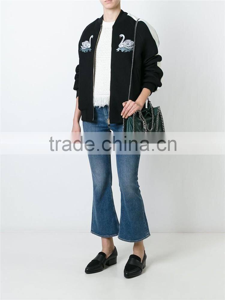 Guangzhou Shandao Wholesale Embroidered Swan Women Satin Royal Blue Coat Pant