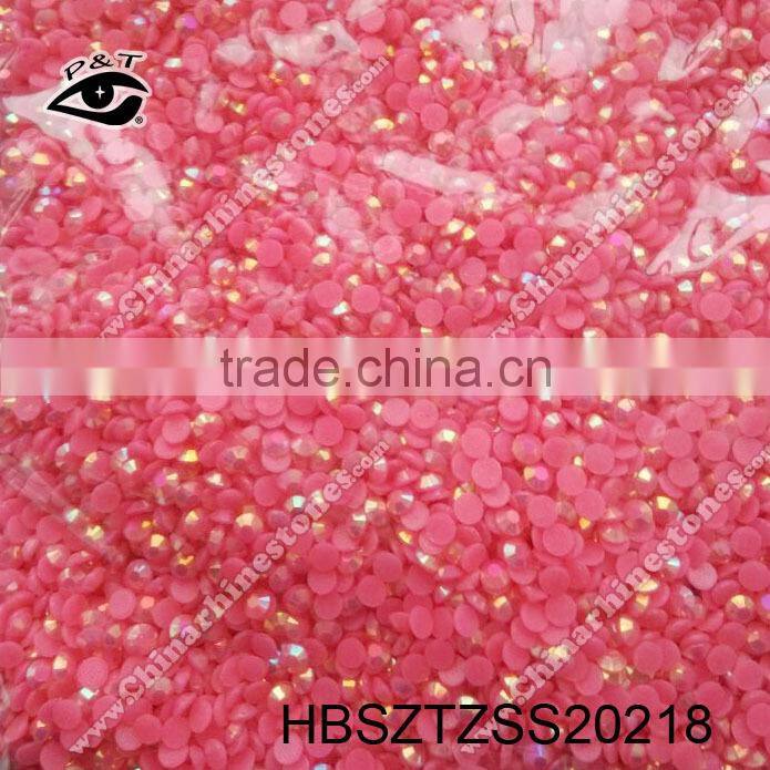 Hot fix rhinestone Epoxy Rhinestone SS20 Pink AB color for clothing