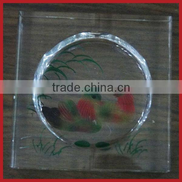 Animal Picture Crystal Smoking Ashtray For Home Decoration