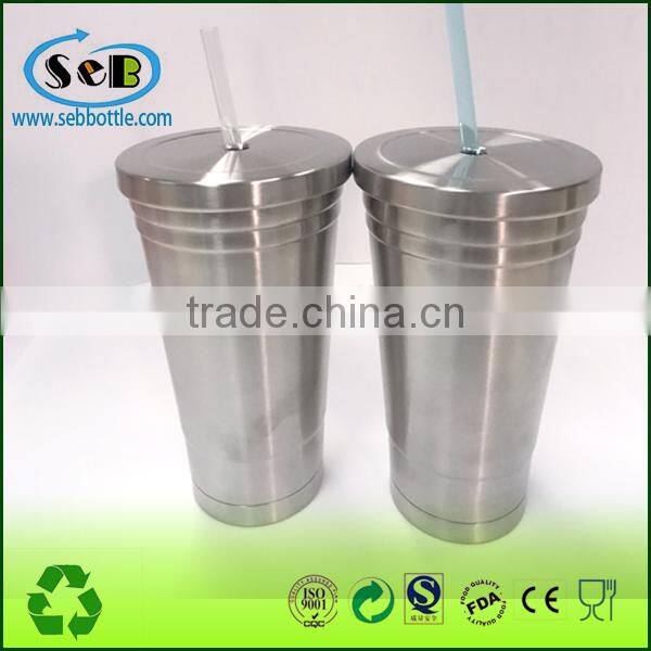 16oz stainless steel tumbler with straw stainless steel coffee mug
