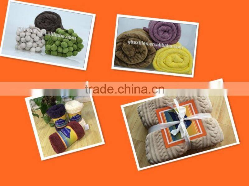 2017Best selling Euro-market Flannel Shaved Blanket