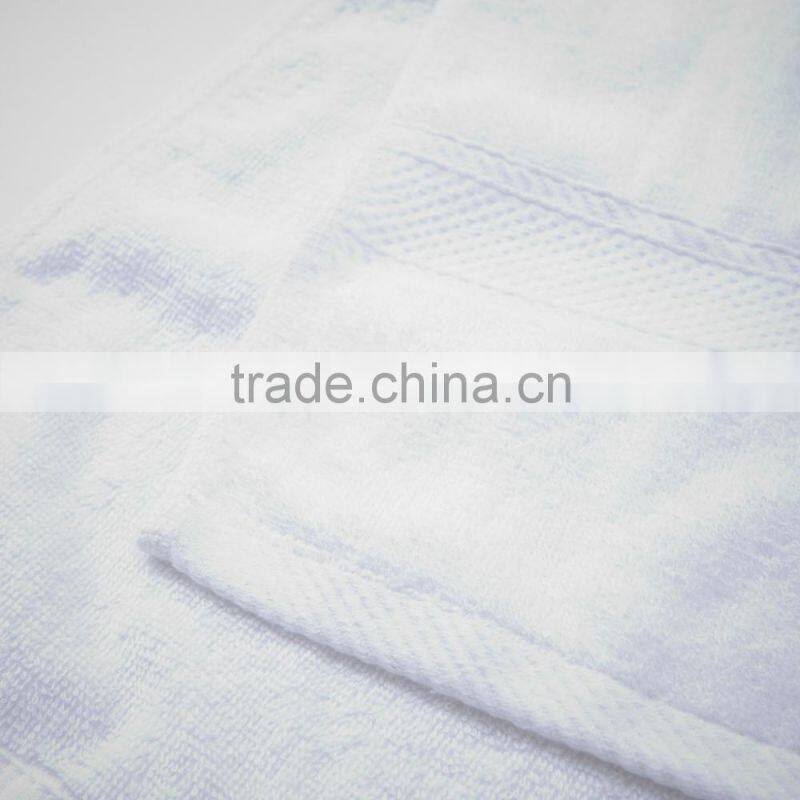 100% cotton full white satin towel for luxury hotel