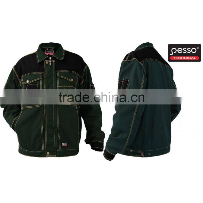 PESSO Canvas polyester cotton green workwear bibpants