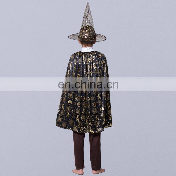 Wholesale high quality kid halloween cloak sexy pumpkin witch cape in low price