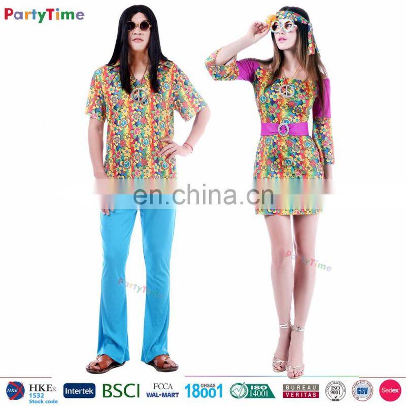 wholesale adult men women carnival party time hippie halloween costumes