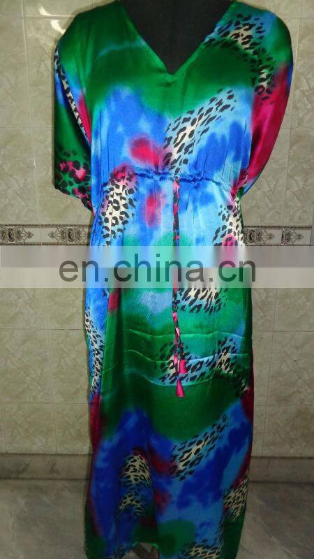 Printed Satin kaftan