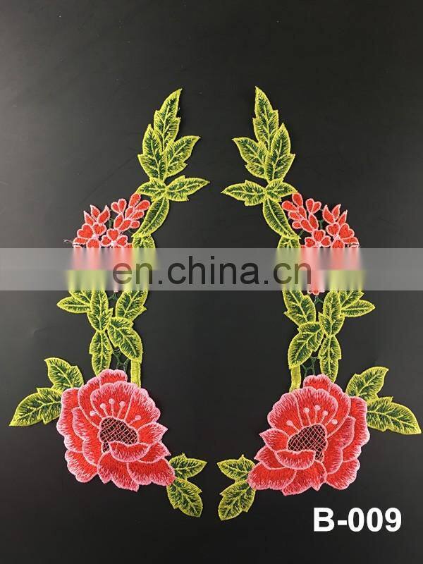 B-014 bridal front piece collars sewing on neckline lace applique for garment lace applique embroidery designs