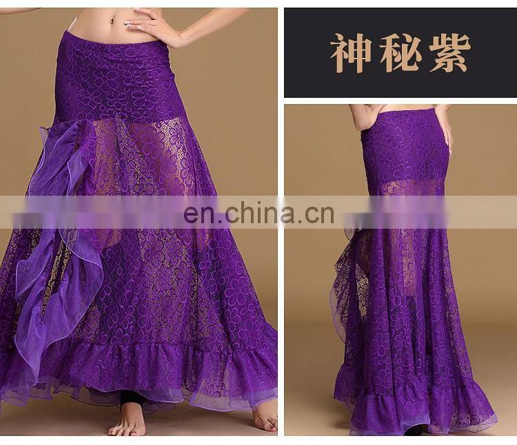 Q-6055 Egyption sexy lace long belly dance skirt