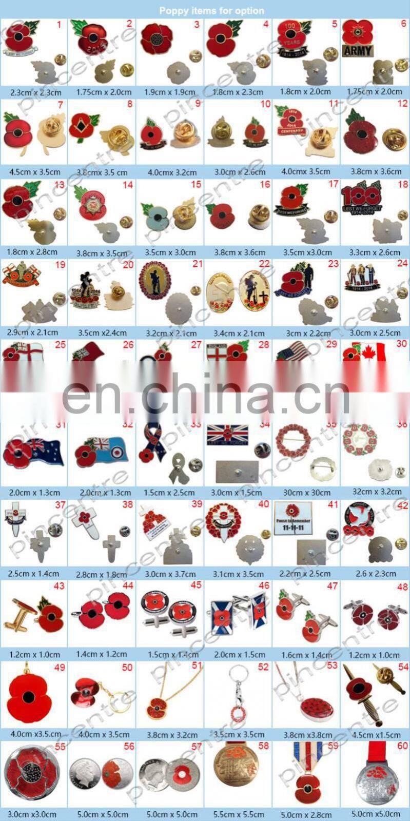 Promotional factory supply enamel poppy brooch