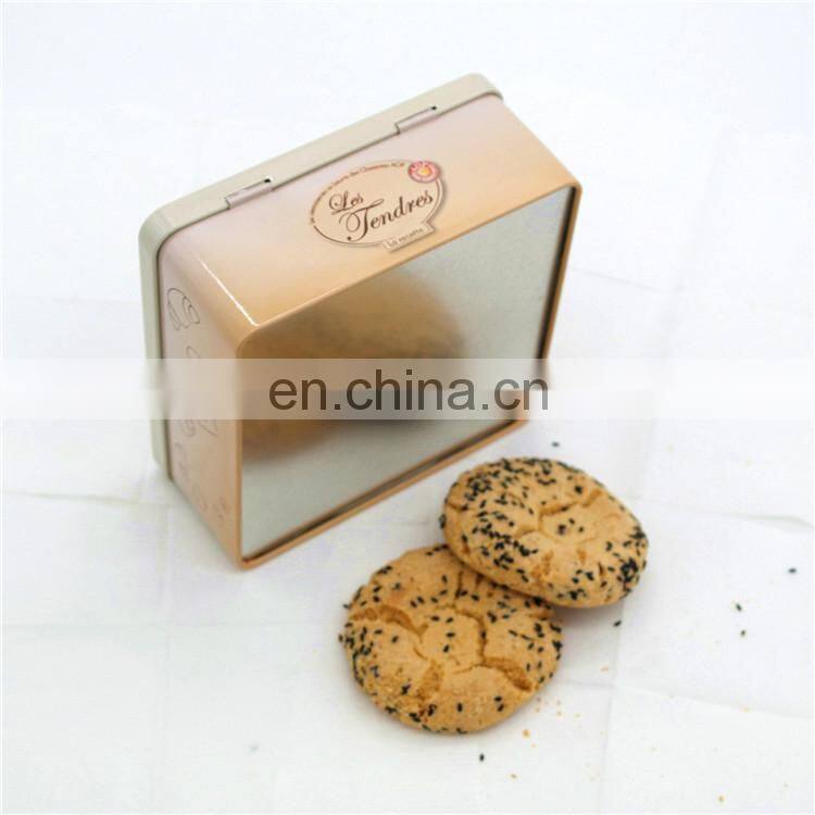 Square cookie metal box food packaging tin container factory wholesale