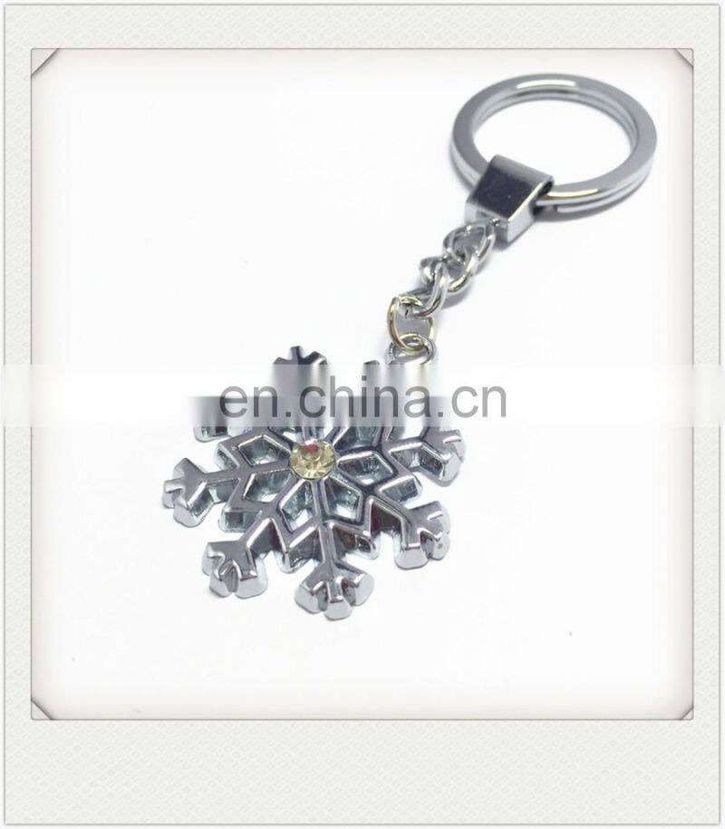 Fashion rhinestone metal custom shape keychain