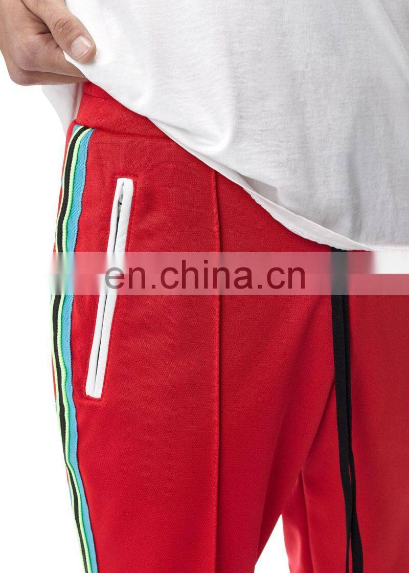 DiZNEW Red Wholesale streetwear blank cargo custom Black track pants