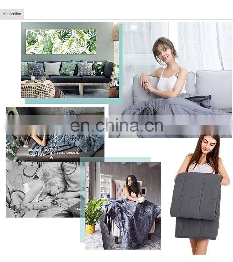 Dark Gray Sensory Weighted Blanket 15Ibs For Adult With Anxiety