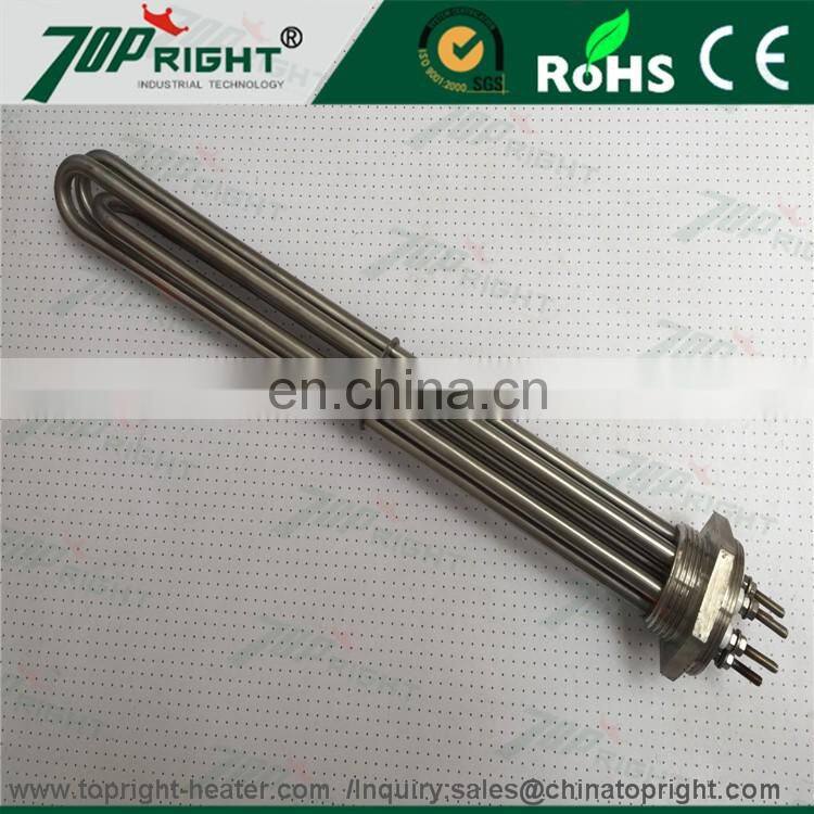 3kw/6kw/9kw/12kw/15kw Electric Industrial rod tube tubular immersion water heater for Liquid heating