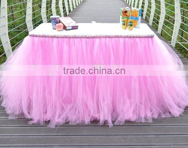 Unforgettable Party Centerpiece Handmade Tutu Tulle Table Skirt Cover for Girl Princess Birthday Party SD103