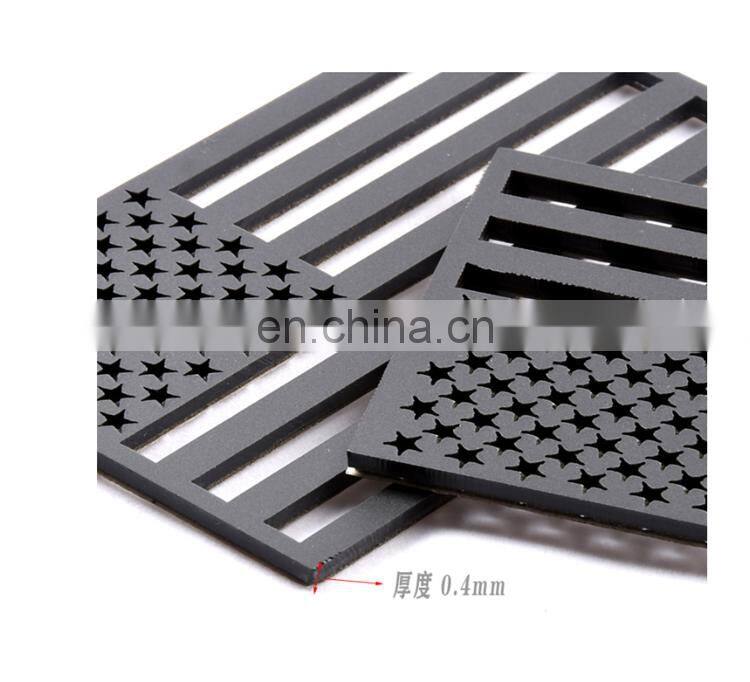 Plastic Custom 125x78MM Black American Flag Left and Right Side Fender Emblem Badge