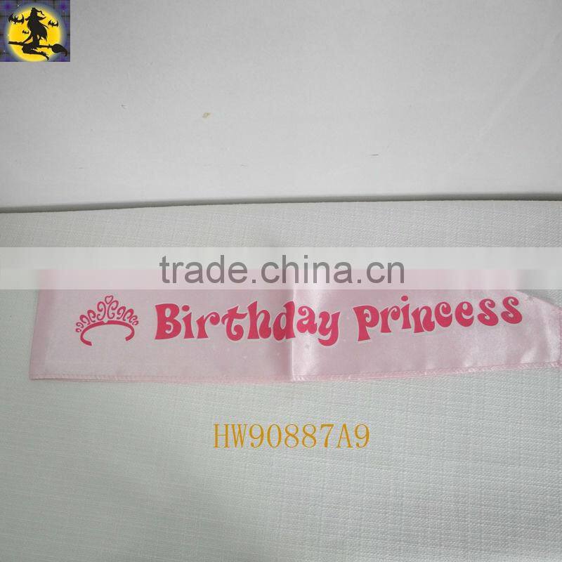 Pink Small Size 2 Layer Satin Sash for Birthday Party
