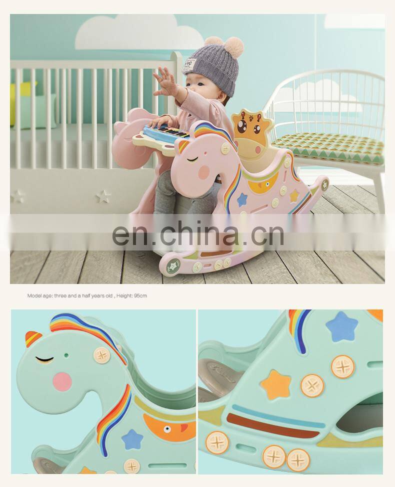 Cheap baby musical toddler walker kids games children plastic unicorn ride on rocking horse for sale