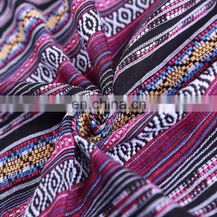 Manufacturers spot polyester-cotton jacquard fabric with fine-dense stripes fashion ethnic clothing luggage fabric