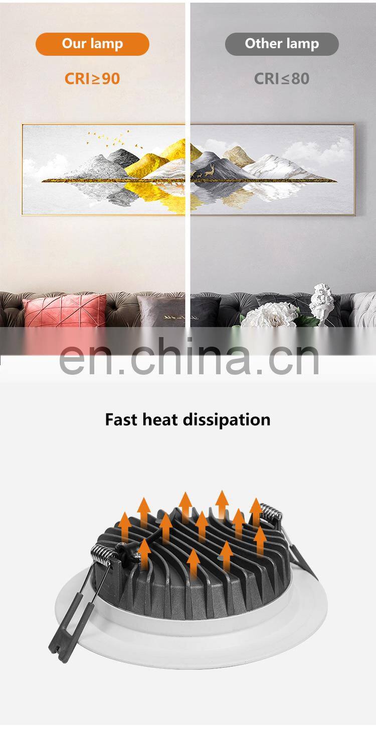 ALLWAY Top Quality Die Casting Aluminum Room 3W 5W 7W 9W 12W 20W 30W Led Downlight Recessed