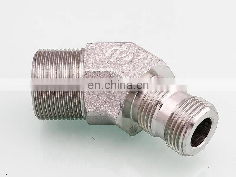 Ryco high pressure hydraulics Carbon Steel Brass Elbow Adjustable Lock Nut 45 Degree Hydraulic Adapter Fitting For Oil And Gas