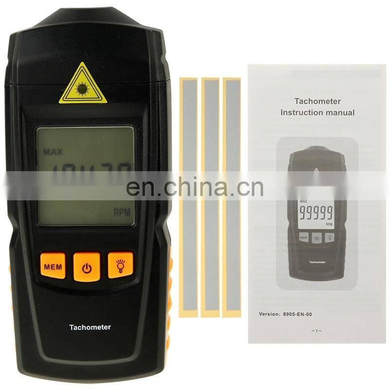 SHAHE 2.5-999.9rpm Digital handheld Tachometer Electronic Tachometer with Laser Point Speed Digital Tachometer