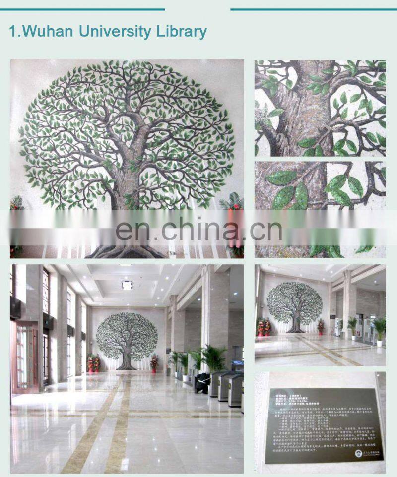 Flower pattern wall tiles mosaic art mural, art glass mosaic mural,rose pattern mural mosaic tile flower prices