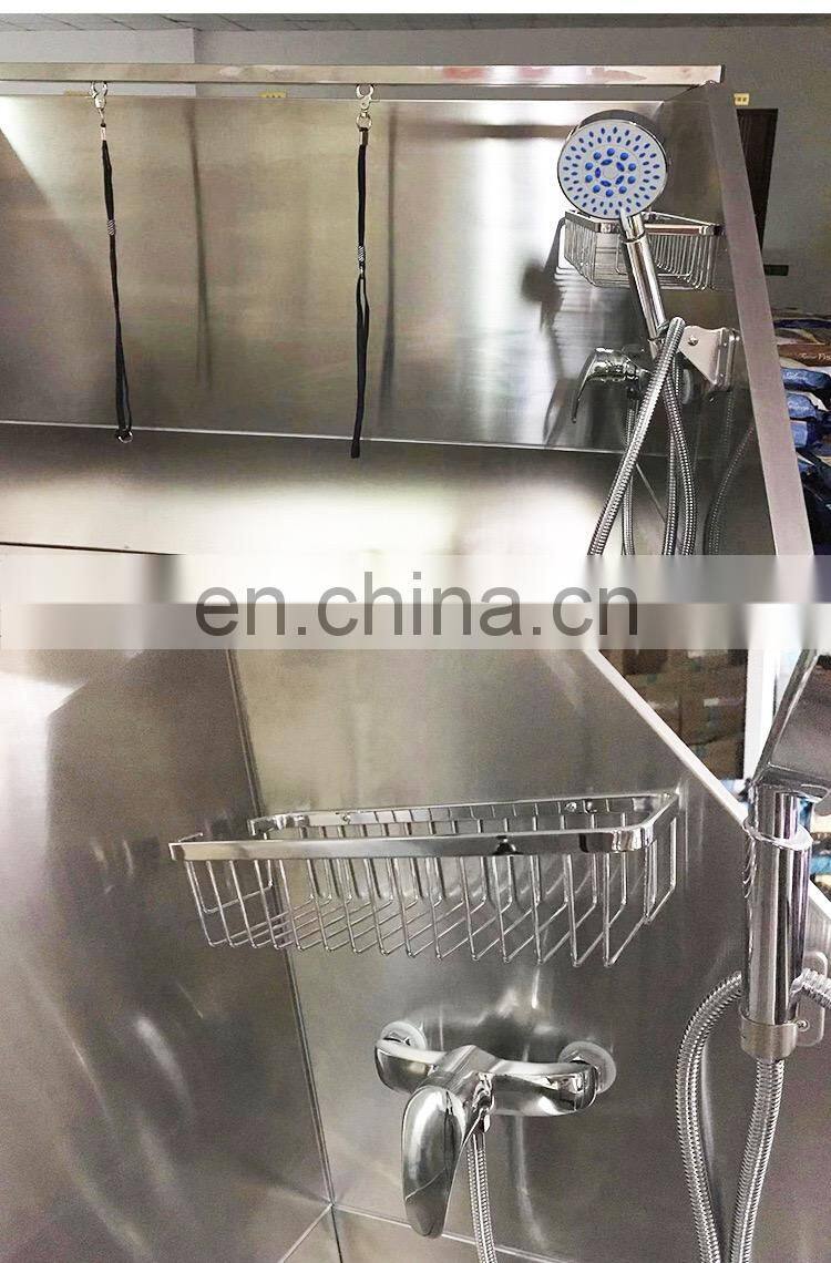 WELDON 50" Professional Stainless Steel Pet Dog Grooming Bath Tub with Faucet, Stairs & Accessories