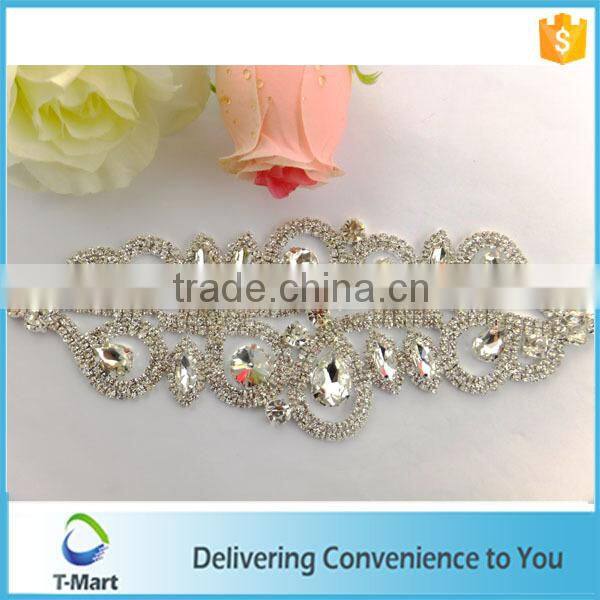 glitter crystal rhinestone applique for lady dress