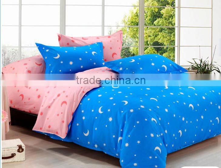 Very cheap wholesale printed polyester fabric Monochromatic bedding set