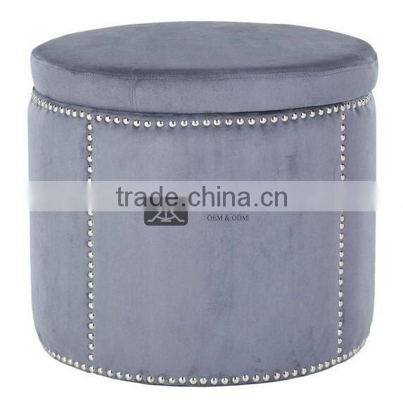 OT-103 American Deisgn Round Shape Fabric Ottoman Design