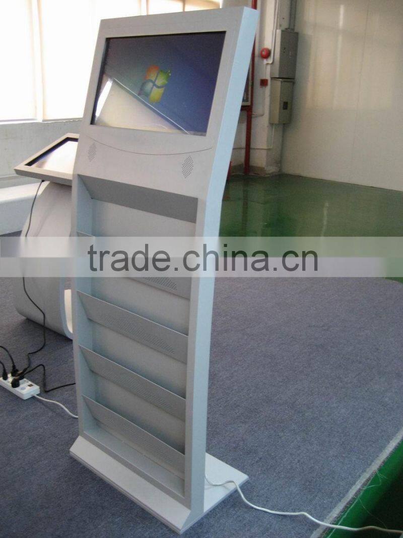 27" Shopping Mall Lcd Touch Screen All In One Pc Kiosk Multimedia Wifi Bluetooth Brochure Holder Industrial Computer